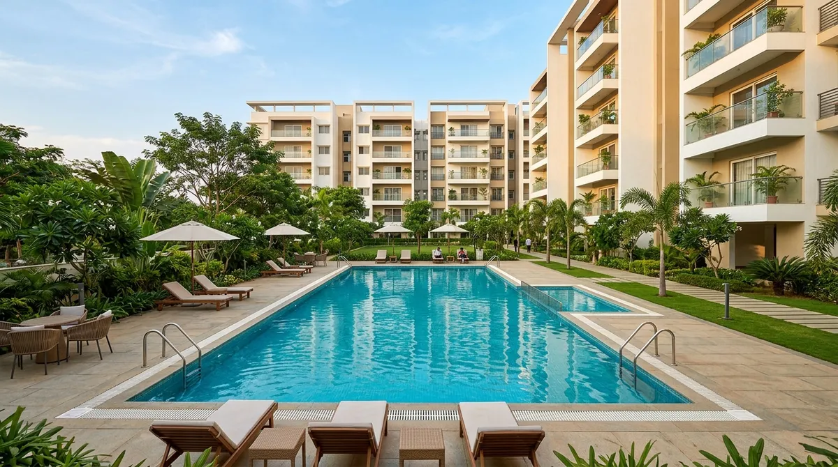 Swimming pool and recreation deck visual at Habulus Tranquil